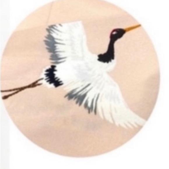 Zara basic long sleeve blouse with beautiful cranes sz XL - Picture 3 of 7